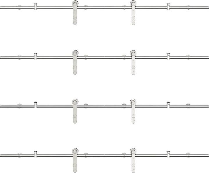 Produktbild vidaXL Schiebetür-Beschlagsatz 183 cm Edelstahl Silbern