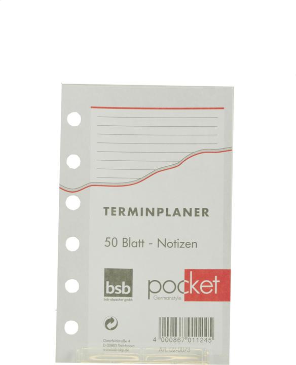 Produktbild BSB-Obpacher Einlagen für Timer ca. A7 liniert 50 Blatt