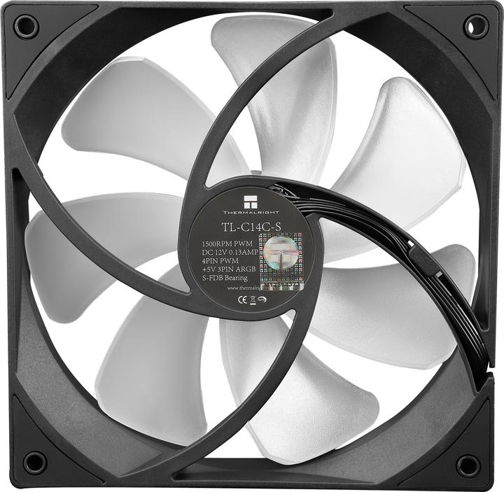 Image du produit Thermalright TL-C14C-S Computer cooling system Computer case Fan Black 1 pc(s) (140 mm, 1 x)
