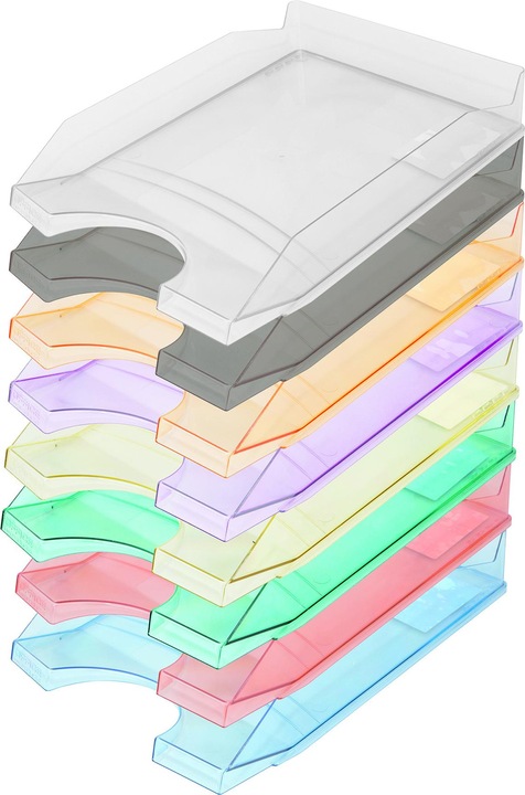 Actual product image Office Products Desk letter tray, polystyrene/pp, a4, transparent blue (A4)