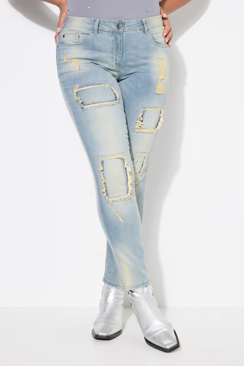 Actual product image Angel of Style Jeans Emma, Slim Fit, destroyed, beiger Denim (52)