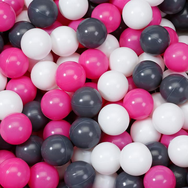Actual product image Knorrtoys Bällebad soft eckig - "Grey white stars" - 100 balls creme/grey/rose