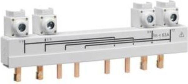 Actual product image Hager Connecting rail 4-pole HZC707 20-40A f.load transfer switch HIM4...