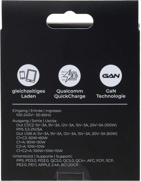 Produktbild Onit USB-Wandladegerät Trial QC5.0 120 W GaN Weiss (120 W, 3 Ports)