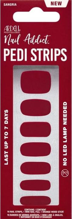 Energy Label Ardell Nail Addict - Pedicure Strips Sangria (Artificial nails, Red)