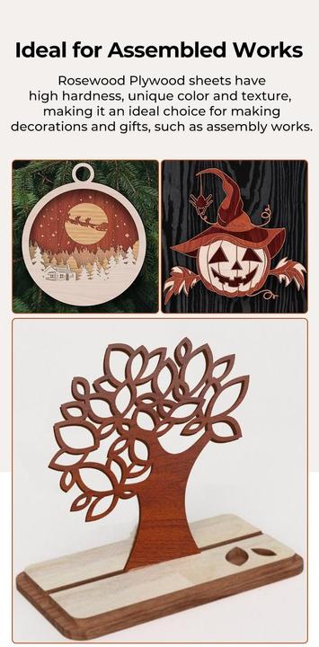 Produktbild Creality Rosenholz Platten 300 x 300 x 3/5 mm (Ersatzteile)