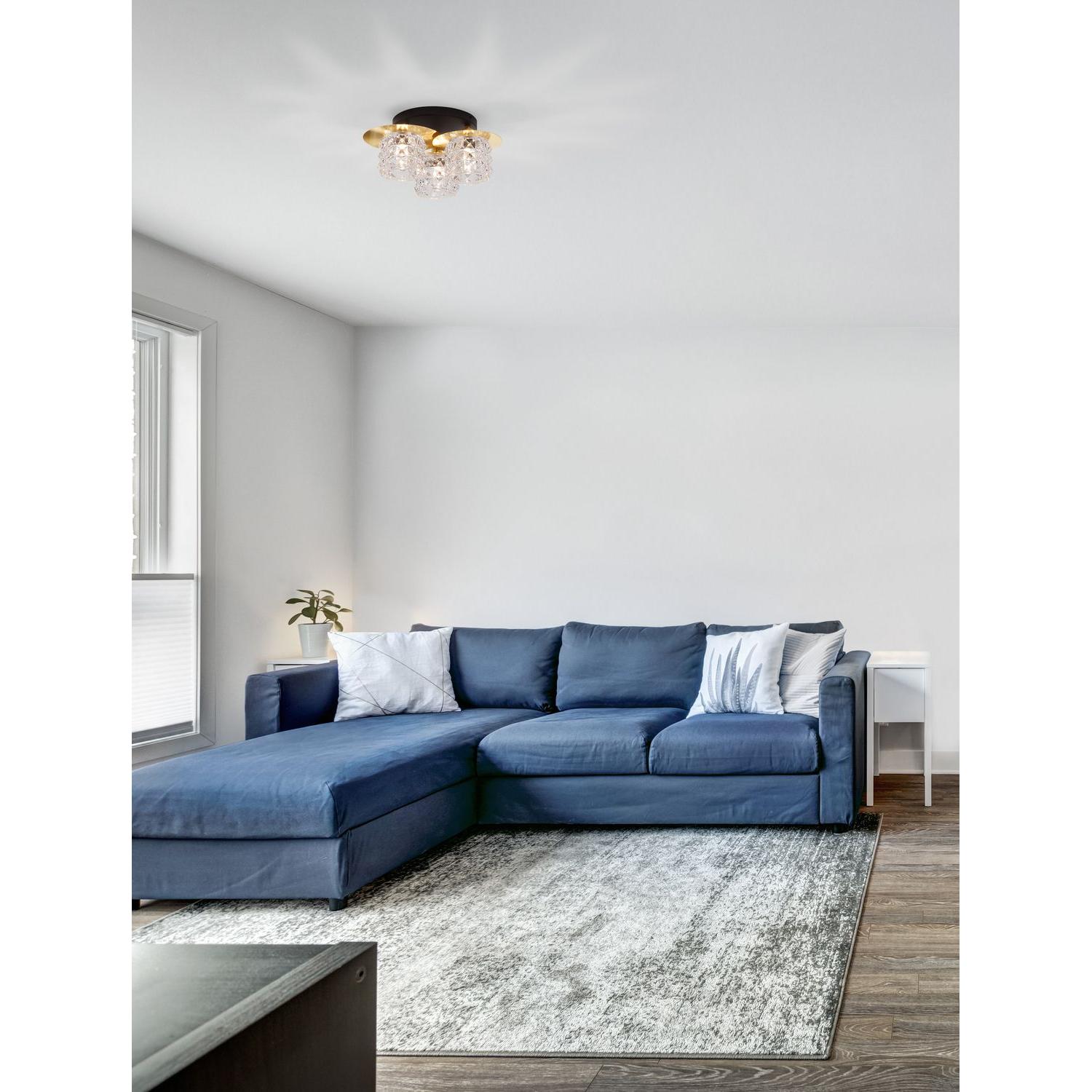 Thumbnail - Nova Luce, Wandleuchte + Deckenleuchte, LAWAN Deckenleuchte G9 3-fach Gold 20x36cm dimmbar 9009293