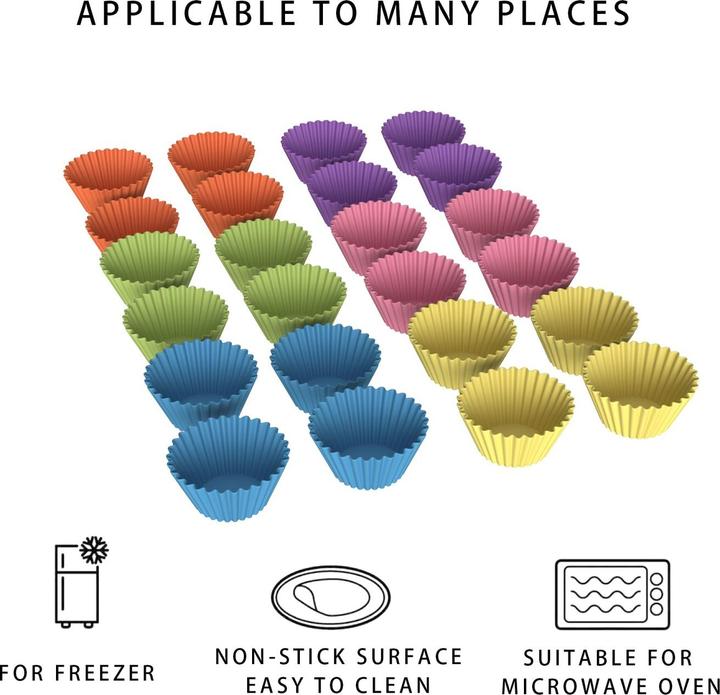 Actual product image Intirilife 24 Stück Silikon Muffinformen (4.50 cm)