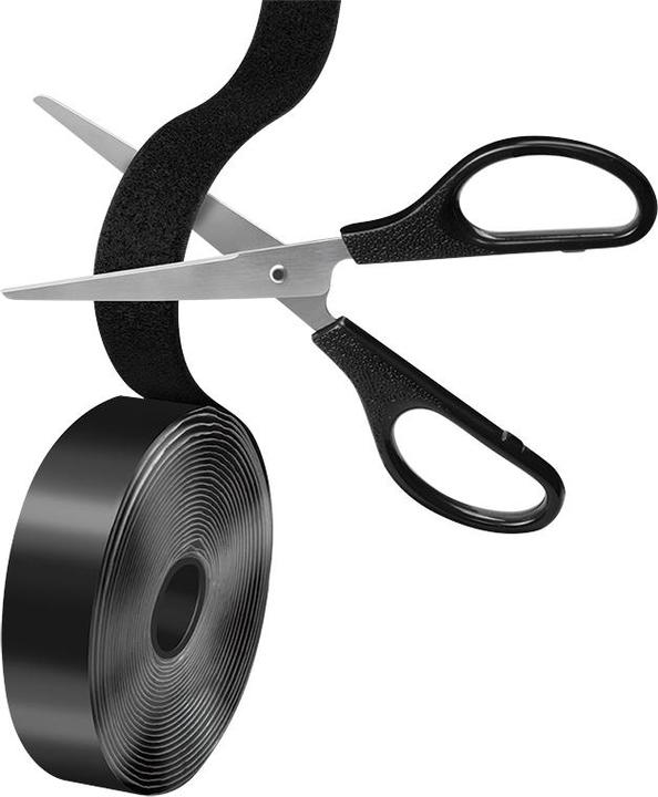 Productafbeelding LogiLink Zelfklevende klittenbandset, zwart, 25 mm breed, rol, 5 m (25 mm)