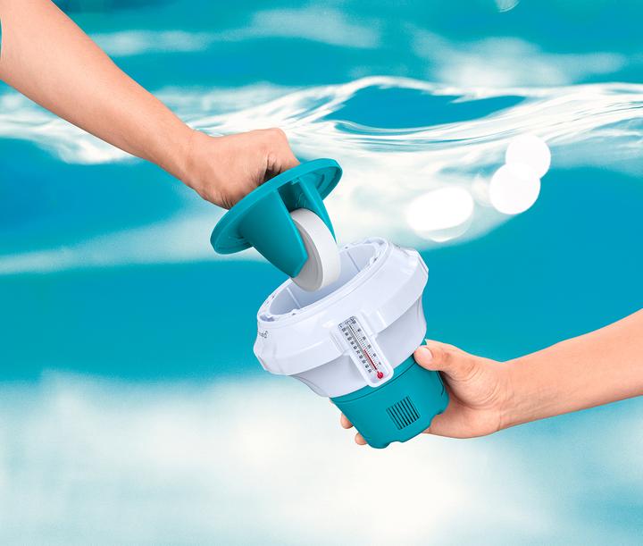 Produktbild Bestway Dosierschwimmer mit Chemguard™ Schutzhandschuh Ø 17.5 x 18.6 cm