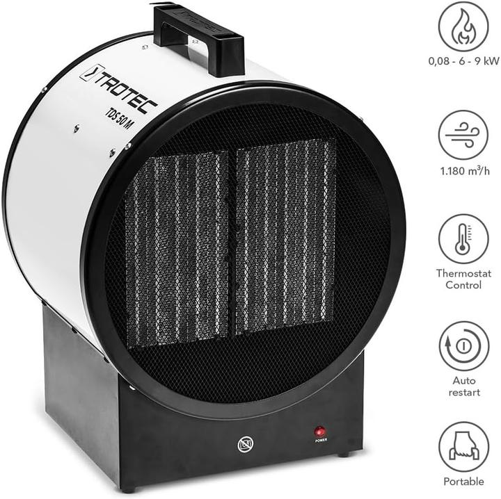 Produktbild Trotec Keramische elektrische Kachel mit Thermostat und Ventilator-Nachlauf