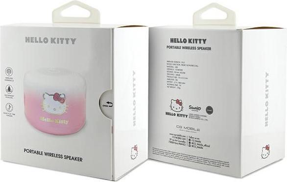 Actual product image Hello Kitty głośnik Bluetooth HKWSBT6GKEP różowy/pink Electroplate Gradient (16 h, Rechargeable battery operated)