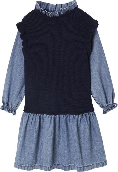 Produktbild Vertbaudet Mädchen 2-in-1-Kleid mit Denim (140)
