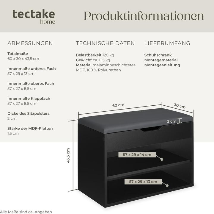 Immagine prodotto tectake Phil (60 x 30 x 43,5 cm)