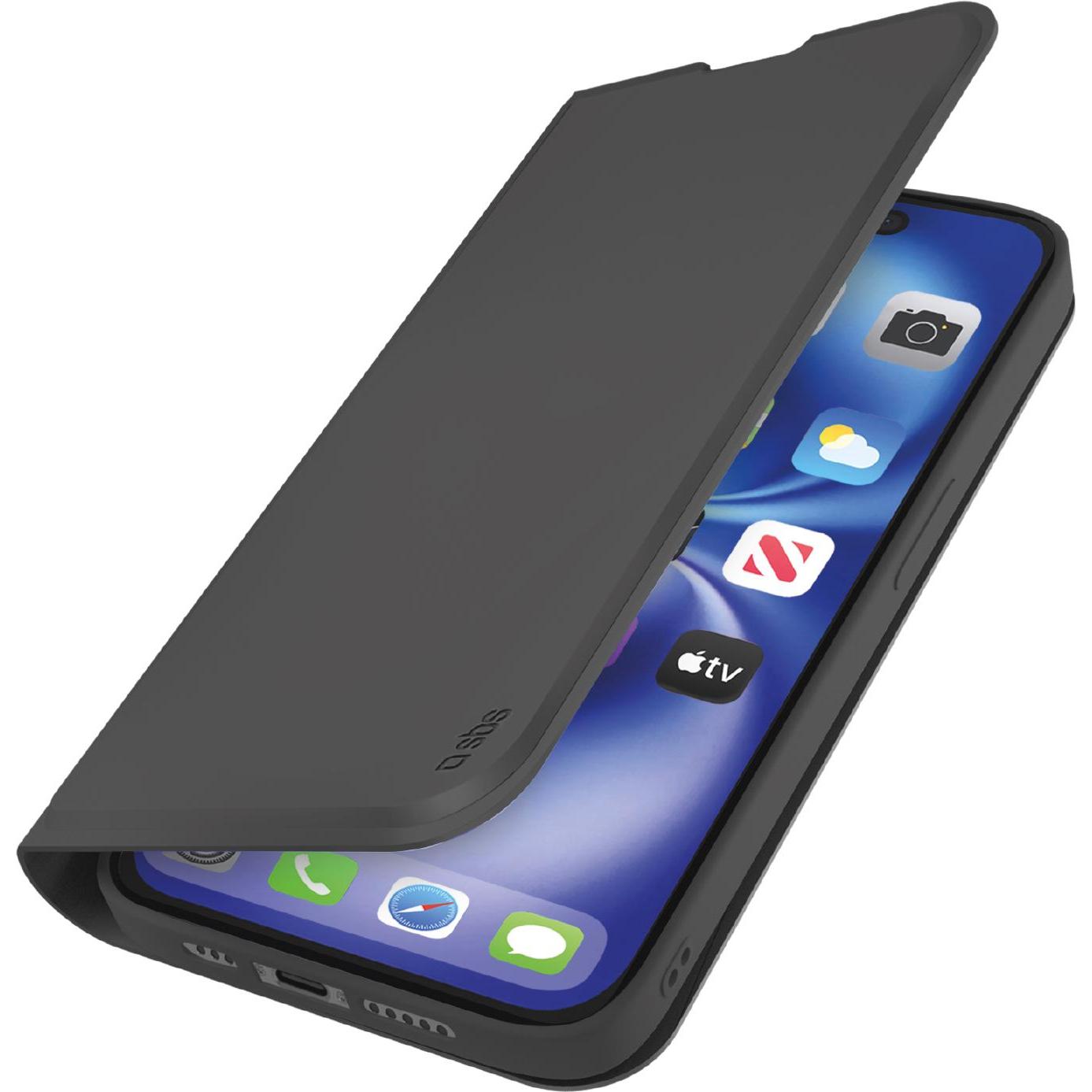 SBS Klapphülle (Apple iPhone 16e), Smartphone Hülle, Schwarz