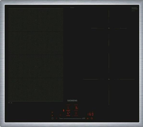 Produktbild Siemens iQ700, Induktionskochfeld, 60 cm, Schwarz, Mit Rahmen aufliegend, EX645HEC1E (58.30 cm, Elektrokochfeld)