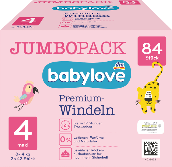 Image du produit dm babylove Premium-Windeln (Taille 4, Pack semi-mensuel, 84 pièce(s))