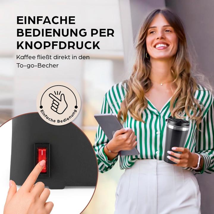 Produktbild Vedia Barista Kaffeemaschine Single, mit Permanentfilter und To-go-Becher