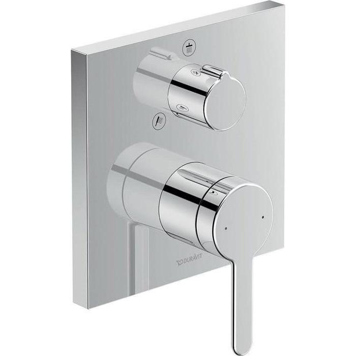 Duravit, Badarmatur, Einhebel-Brausemischer C.1 Unterputz mit Umstellventil eckig chrom