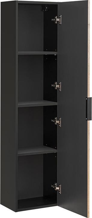 Produktbild Petits-Meubles Set aus Doppelwaschtisch 120cm LED-Spiegel und Säule Gaia Holz und Schwarz - Waschtisch Schwarz