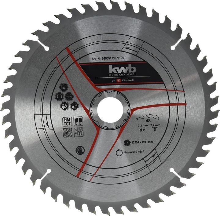 Produktbild kwb Holzklinge D.254X30 Mm - 48