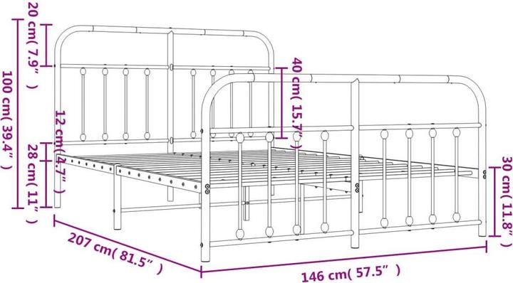 Image du produit vidaXL Bettgestell (140 x 200 cm)