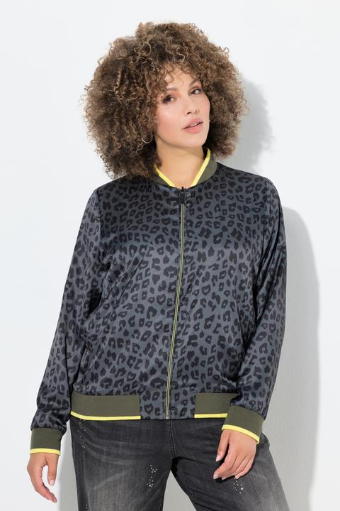 Actual product image Ulla Popken Wendeblouson, uni/Leomuster, Collegekragen, Langarm (42, 44)