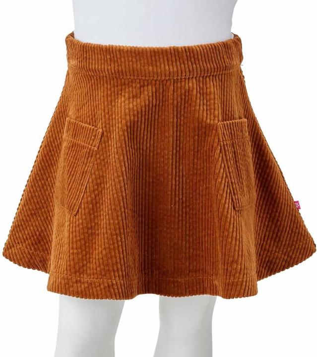 Immagine prodotto vidaXL Gonna per bambini con tasche in velluto a coste cognac 92,Materiale: 100 (92)