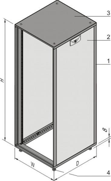 Actual product image Schroff Novastar 25U 553W 600D RAL 7021-7035