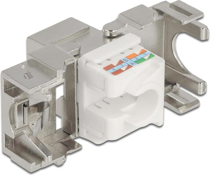 Produktbild Delock Keystone Modul RJ45 Buchse zu LSA Cat.6A 180° werkzeugfrei Metall (Keystone Modul)