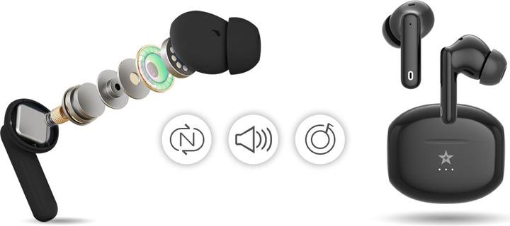 Produktbild Giewont RealSound PRO ANC ENC GWS800-1 kabellose Kopfhörer Schwarz (Digitale Geräuschunterdrückung, 5.50 h, Kabellos)