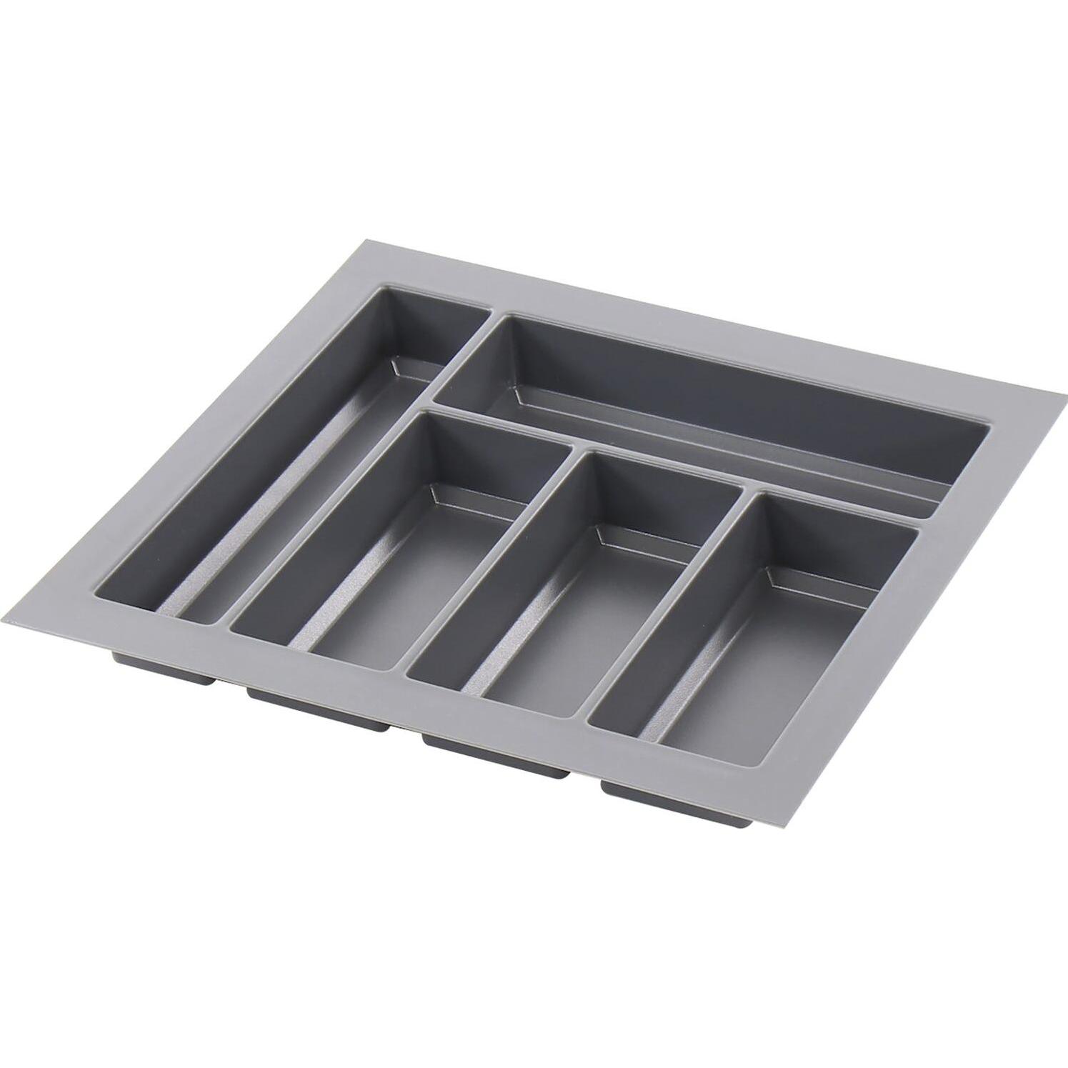 Agoform Besteckeinsatz Classico kürzbar 440x440x50,5mm, Kunststoff schiefergrau, Besteckkasten, Grau