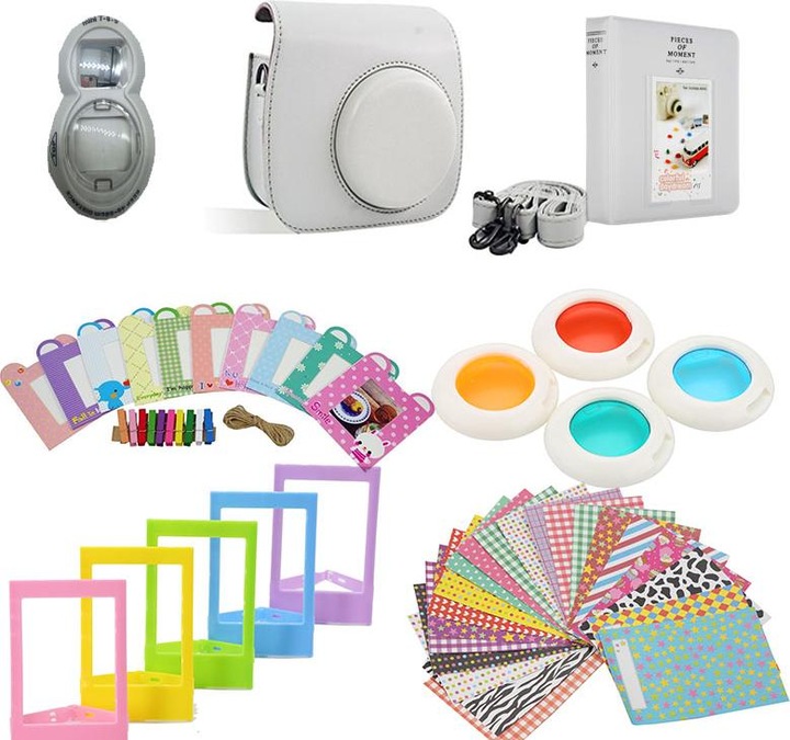 Produktbild JTI Zubehörset für Fujifilm Instax Mini 8/9 - Smokey White (Kamera Beutel)