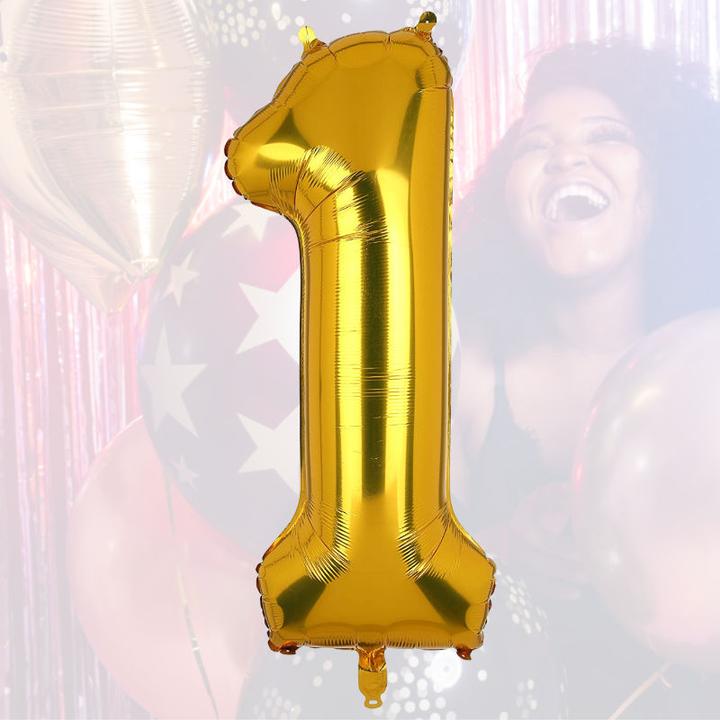Actual product image Hermex Number balloon number 1 Golden foil balloon birthday party balloon 81cm