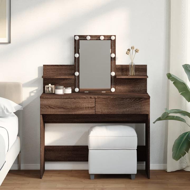 Actual product image VidaXL Dressing table with LED (100 x 40 x 130 cm)