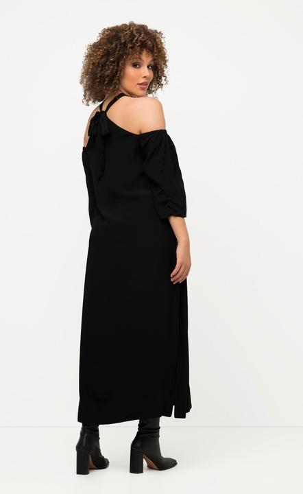 Produktbild Ulla Popken Midikleid, Neckholder, A-Linie, Seitenschlitz, Langarm (54)