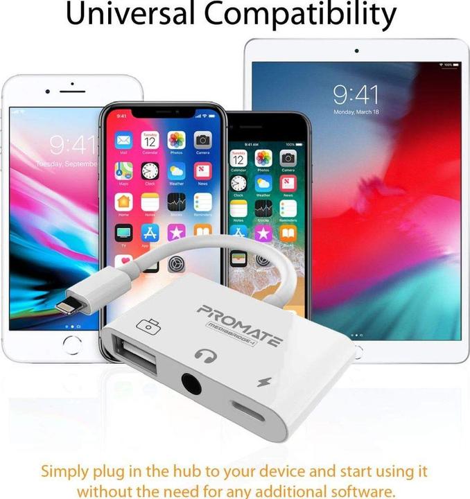 Produktbild ProMate MediaBridge-i 3 in 1 Media Hub (N-Type, 3.5mm Buchse, USB-C)