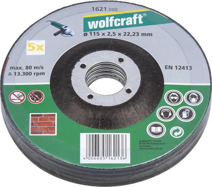 Produktbild wolfcraft 5 Trennscheiben Stein ø115x2,5x22,2mm
