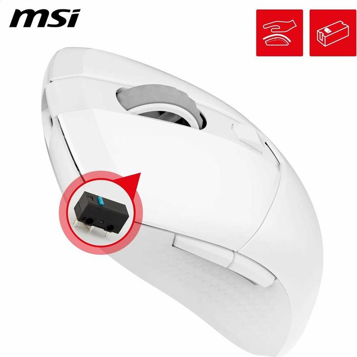 Actual product image MSI Versa 300W White Gaming Maus S12-4301440-CLA (S12-4301440-CLA) (Cable, Wireless)