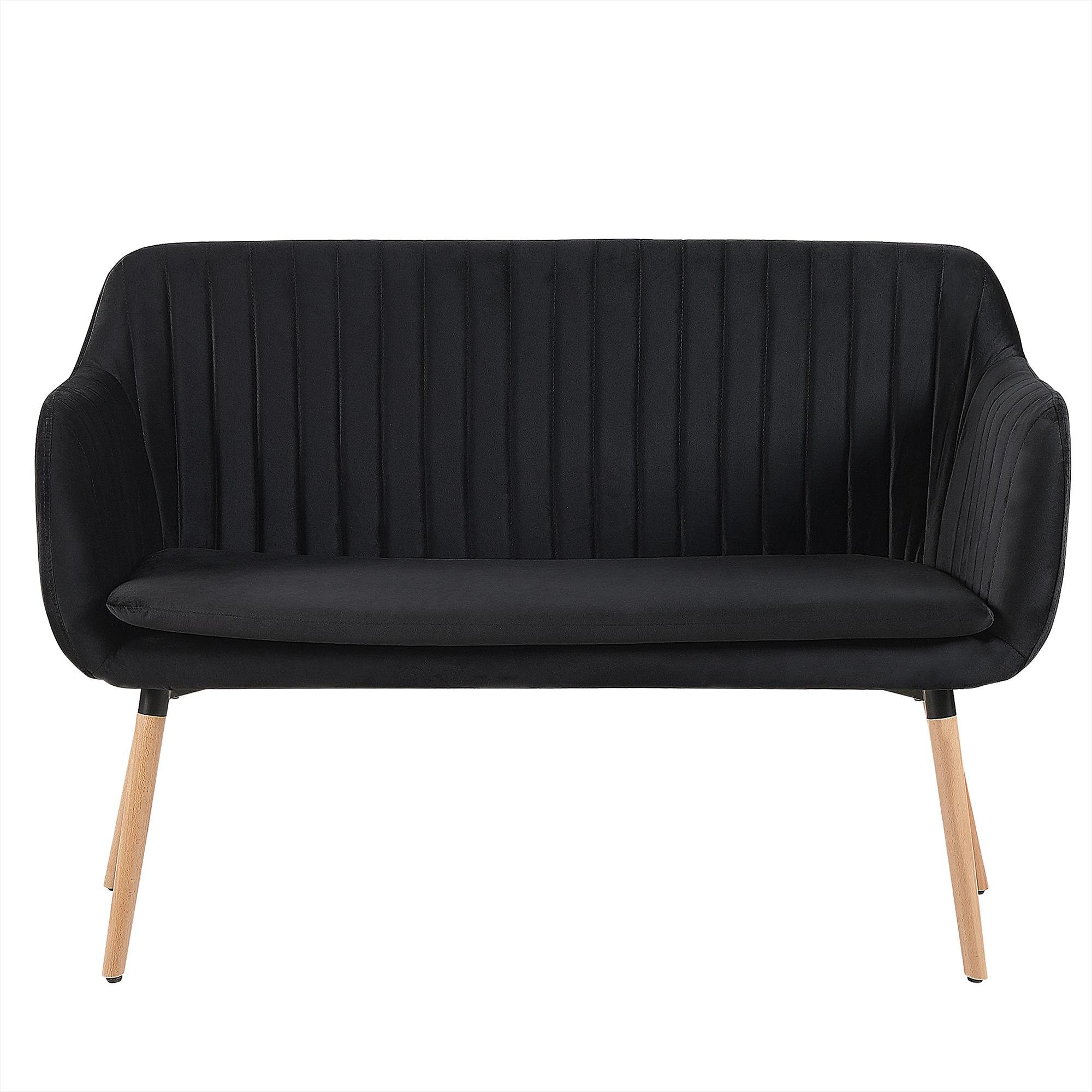 Beliani, Sofa, 2-Sitzer Sofa Samtstoff schwarz TABY (2-Sitzer)