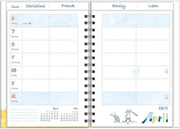 Actual product image Helme Heine: Familienplaner-Buch A6 2026 (A6, German)