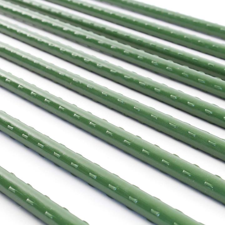 Produktbild Wiltec Toboli 10x Pflanzstäbe grün 120cm Ø11mm Rankstab Metall Kunststoff Tomatenstange (120 cm, 1.10 cm)