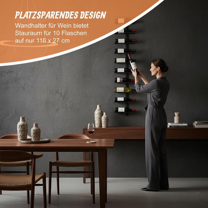 Actual product image Relaxdays wall-mount wine rack (10 bottles, 10 x 10 x 116.50 cm)