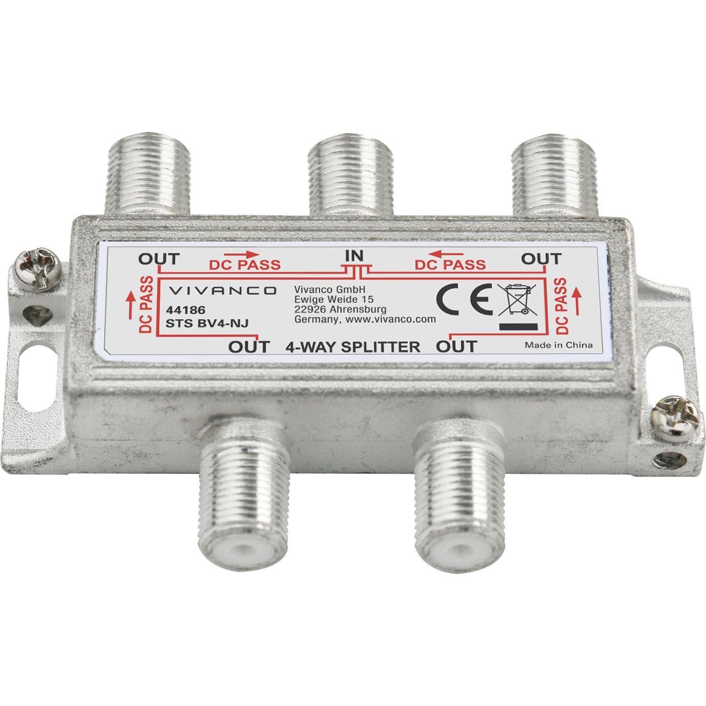 Vivanco 44186 cable splitter/combiner Silver, Switch Box