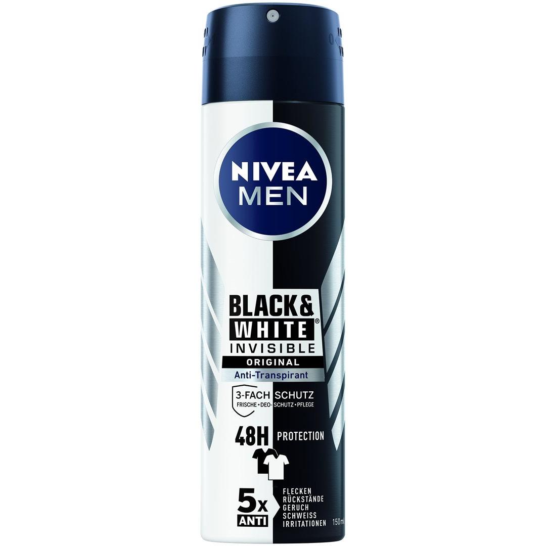 NIVEA MEN, Deo, Black & White Invisible Original (Spray, 150 ml)