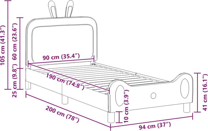 Image du produit vidaXL Bettrahmen (90 x 190 cm)