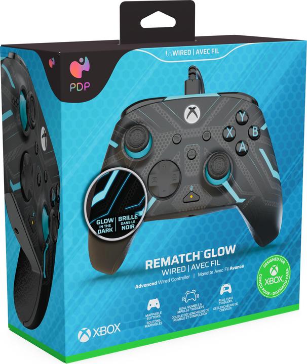 Produktbild PDP Controller kabelgb. Rematch Titan Steel GlowinDark XboxX (PC)