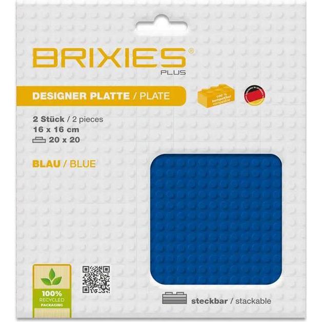 Thumbnail - Brixies Bauplatte 20x20 Basic Doppelpack blau