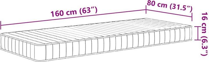 Actual product image vidaXL Children's mattress foam medium soft 80 x 160 cm (80 x 160 cm)