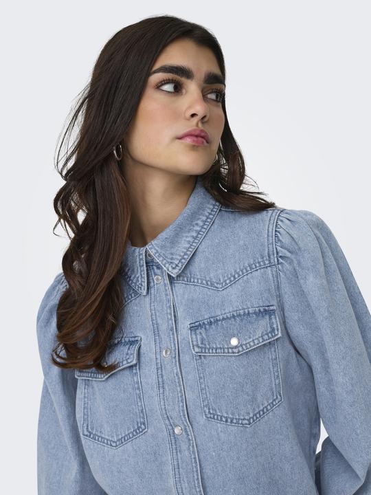 Produktbild Only Locker geschnitten Hemdkragen Puffärmel Hemd Jeanshemd (XS)